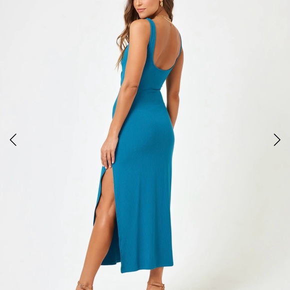 L*Space Teal Cutout Midi Dress - Picture 3 of 6